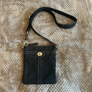 Coach black canvas crossbody bag